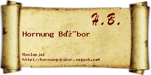 Hornung Bíbor névjegykártya